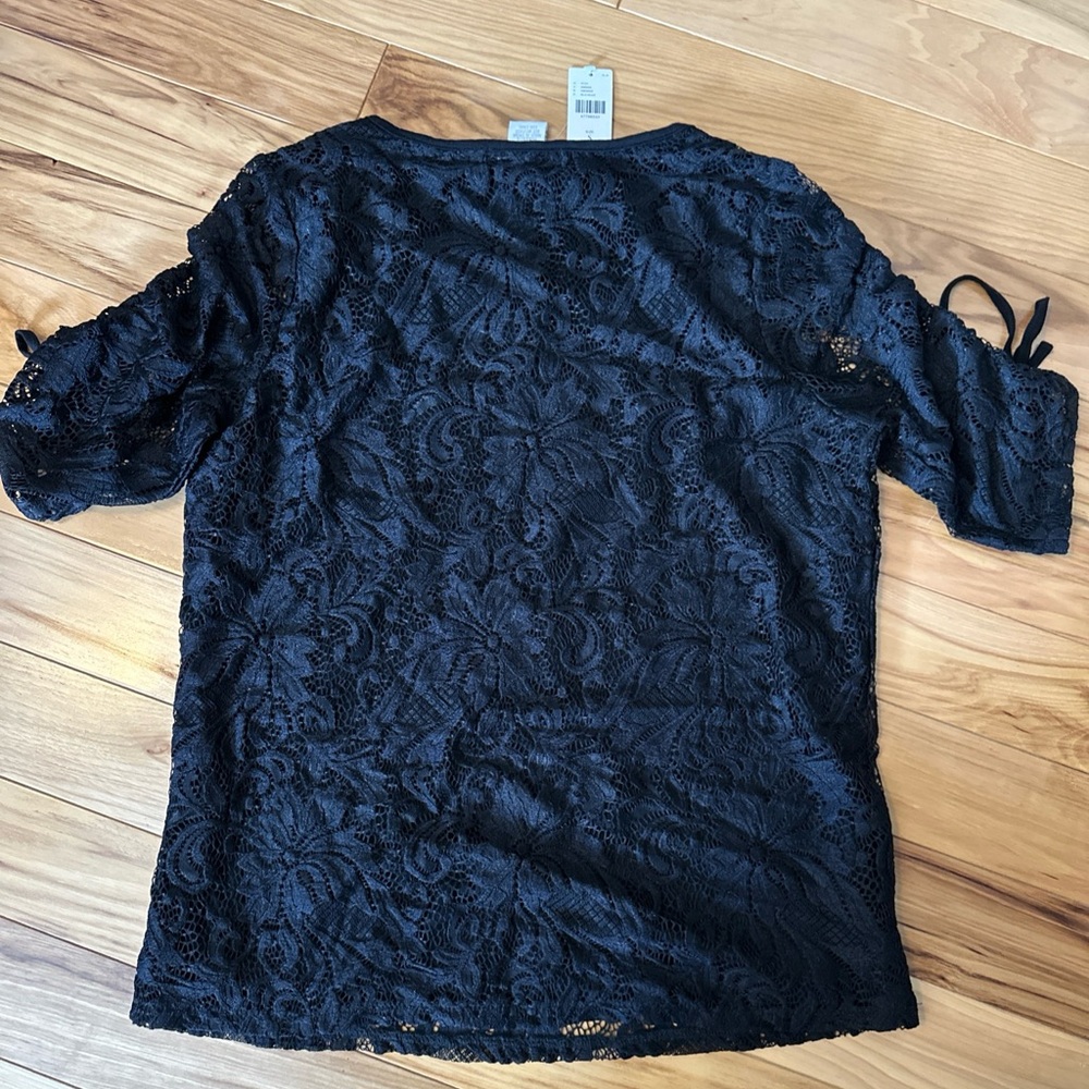 Anthropologie Design History Black Lace Lined Top! Small NWT! Gorgeous!! - Picture 10 of 11